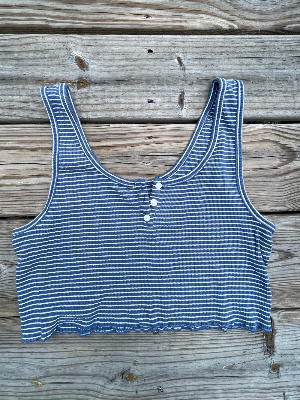 AE blue striped tiny top
